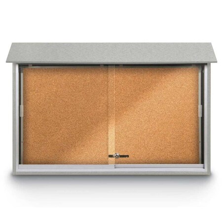 United Visual Products Indoor Enclosed Combo Board, 72"x36", White Frame/Grey & Forbo UVCB7236W-GREY-FORBO